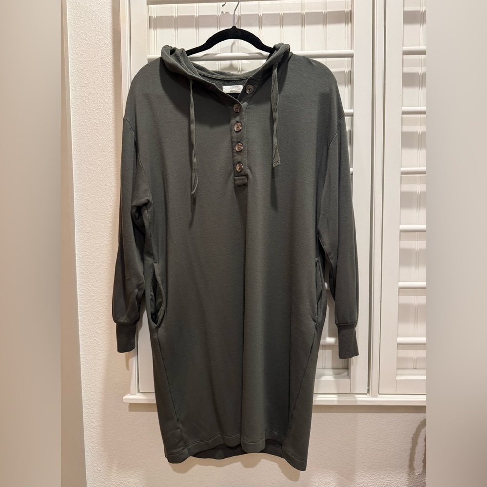 Lou & Grey Dark Olive Green Soft Shirtdress